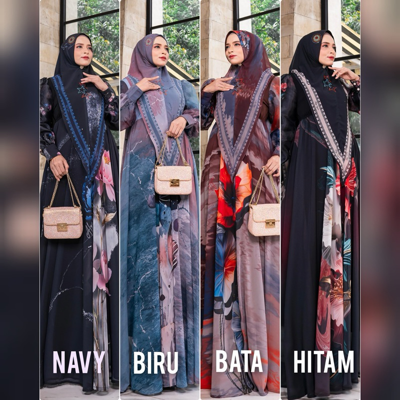 MALIKA SERIES BY ALYA SYARI / GAMIS SET SYARI / DRESS MUSLIMAH / BAJU SYARI BRANDED / GAMIS SYARI AL