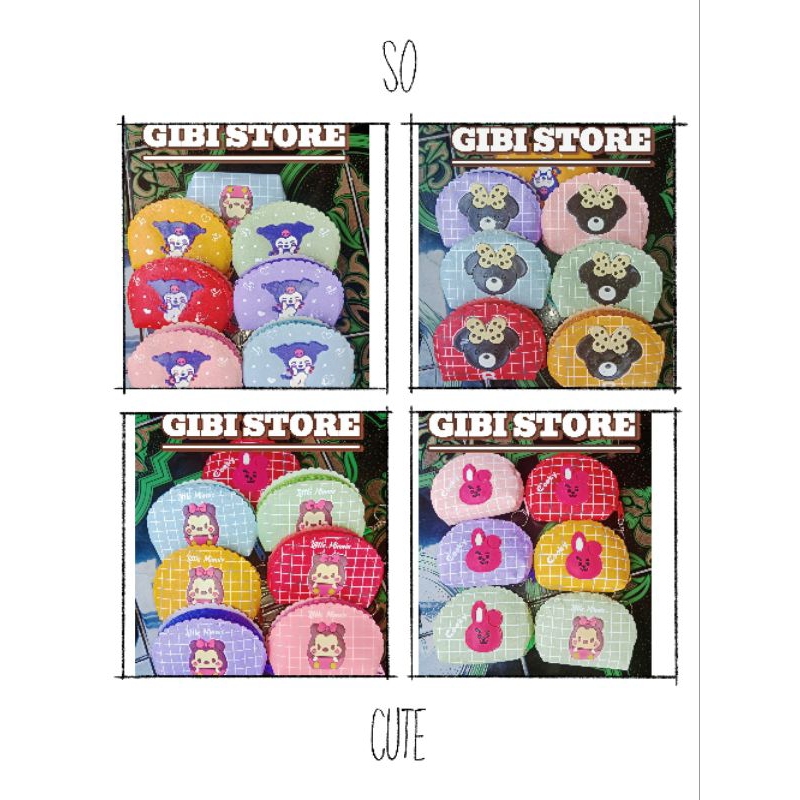 Dompet koin viral,Dompet koin karakter motif karet,Dompet koin gantungan,Dompet koin unik,Dompet koi