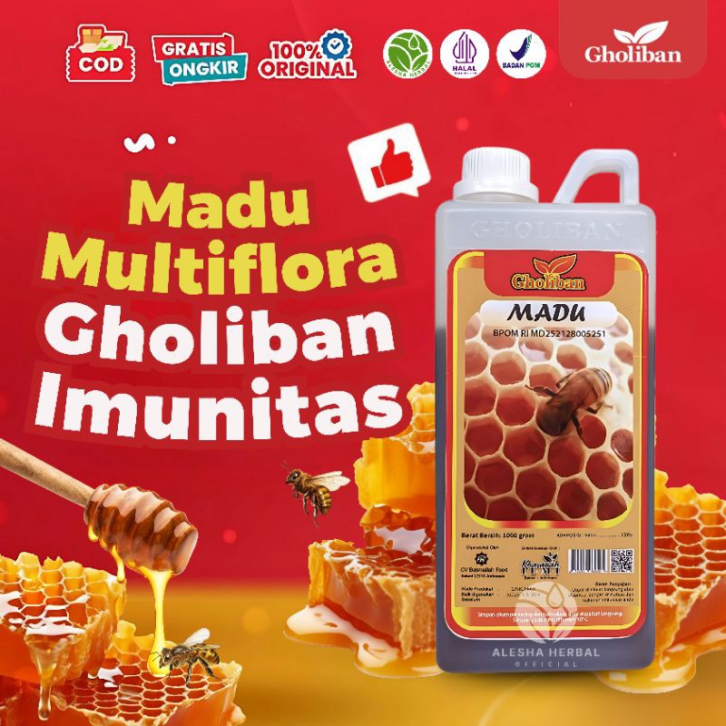 

Madu Multiflora Gholiban BPOM 1Kg Terlaris Original Produk