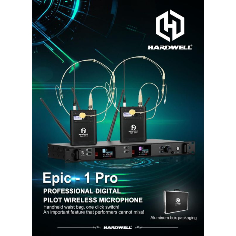 MIC WIRELESS HARDWELL EPIC 1 PRO DOUBLE CLIP ON HEADSET ORIGINAL