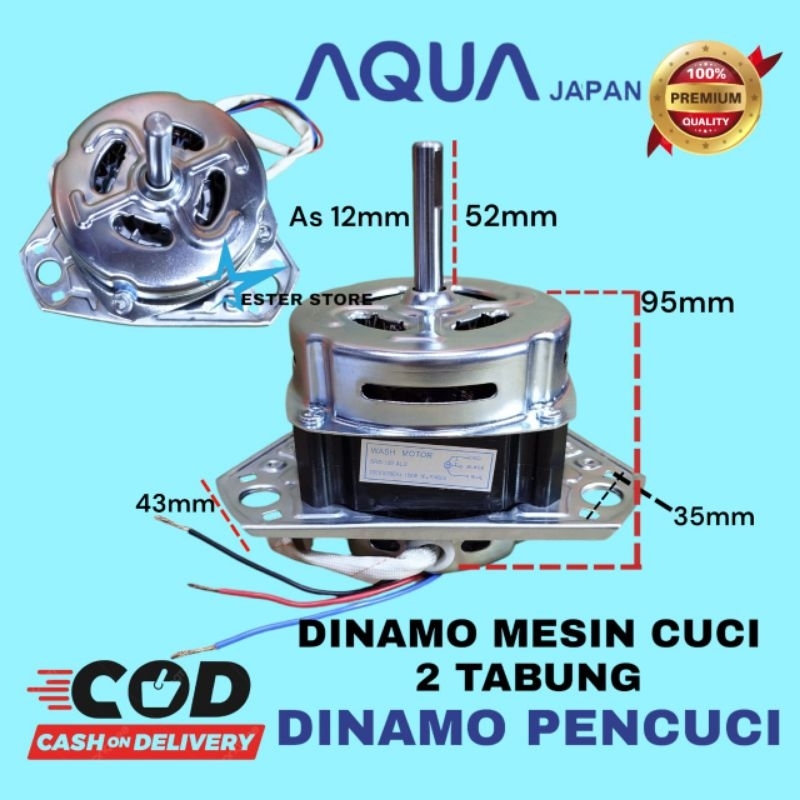 Dinamo Wash pencuci penggiling mesin cuci Aqua 2 tabung 150watt AL high quality