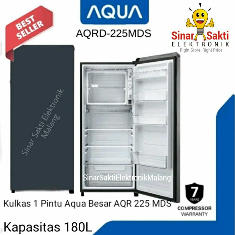 Aqua Kulkas 1 Pintu Aqr 225 MDS Besar Jumbo Lemari Es 1 Pintu Malang Low Watt Garansi Resmi