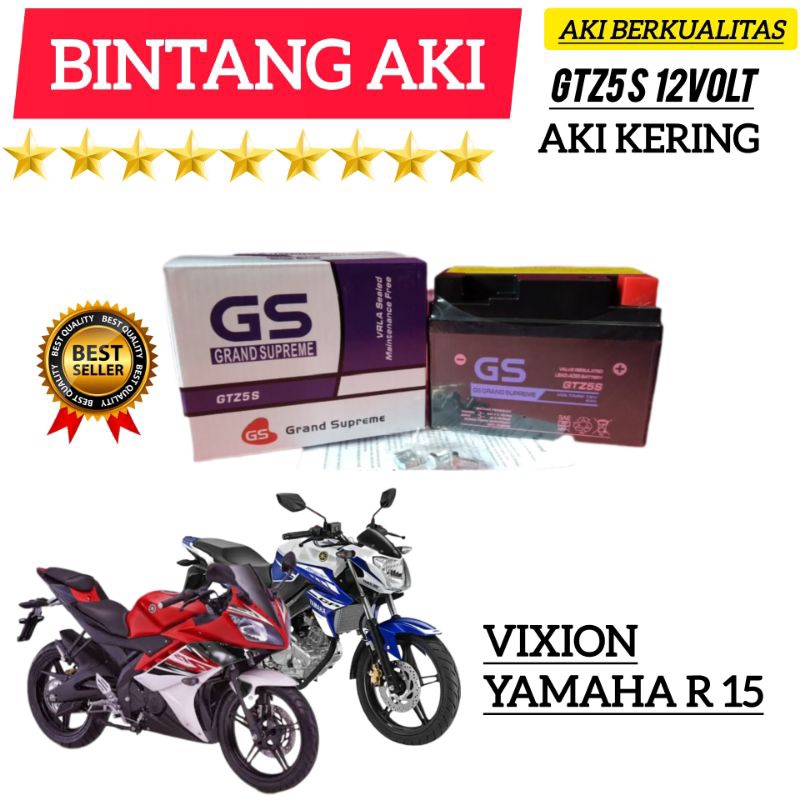Aki Motor R15 Aki motor Vixion Aki Motor GS Grand Supreme Aki kering Accu kering GTZ5S 4Ah