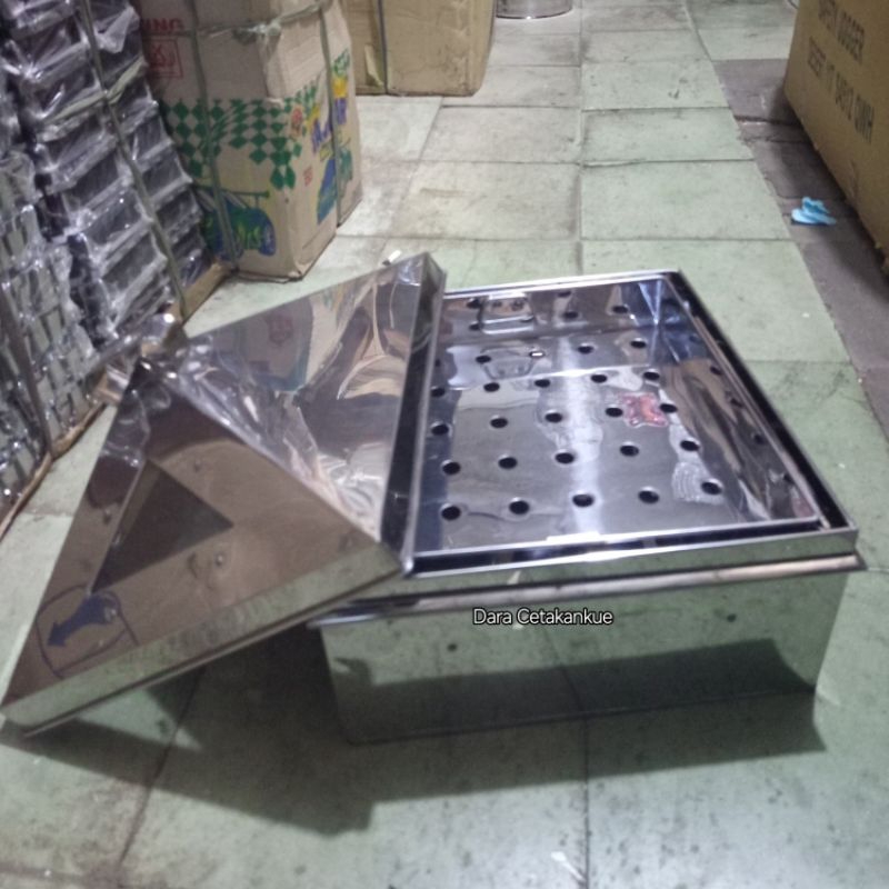 Klakat kukusan dimsum kotak 30 cm Stainless Panci Steamer persegi