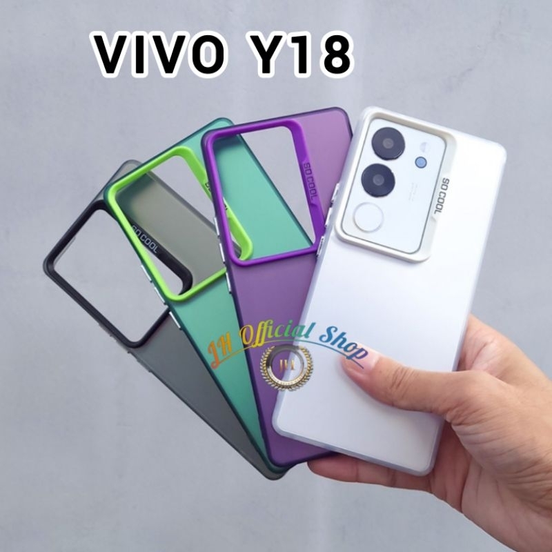 CASE VIVO Y18 NEW SOFTCASE METALIC HYBRID IMD PLATE HOLOGRAM HARDCASE CASING