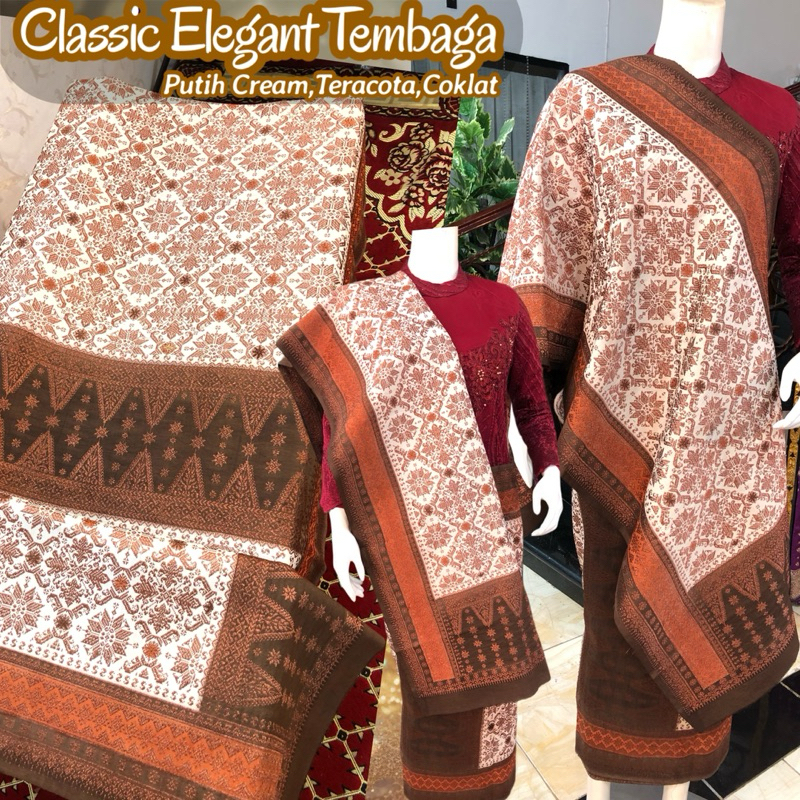 Classic Elegant Songket Tembaga ORI {warna Alam} SUPER SPESIAL EXCLUSIVE / Songket tenun palembang a