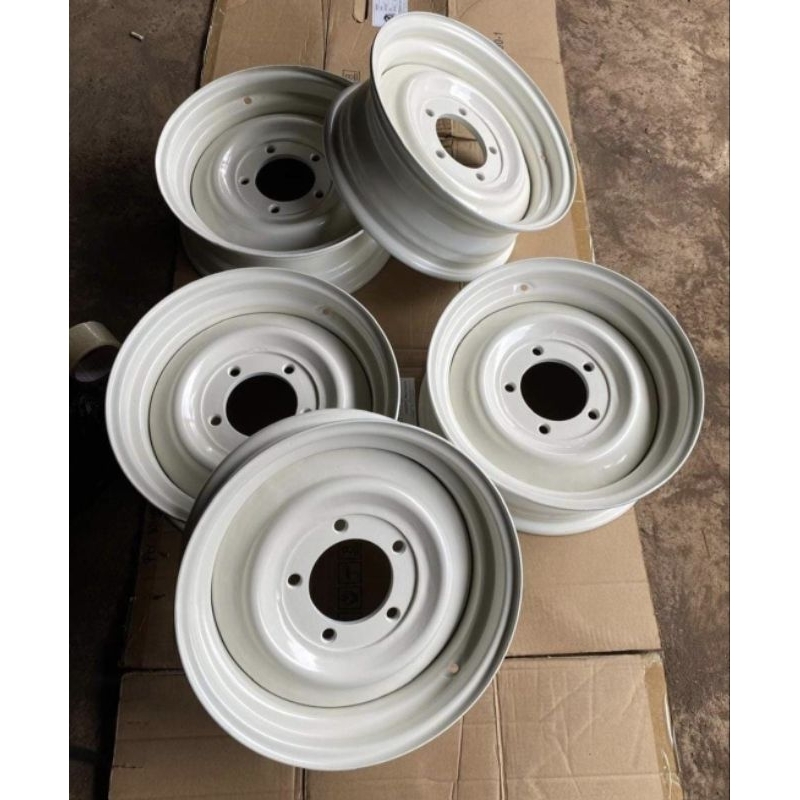 VELG R15 pcd 5 x 139.5  MONO BLOK WARNA PUTIH 5 UNIT