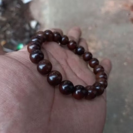 gelang kayu galih stigi/stiqi santeqi purba coklat semi hitam