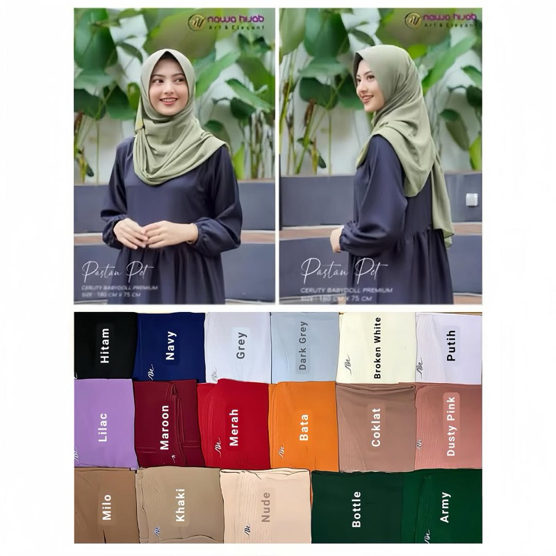 Pashmina Instant Pet Antem Ceruty Babydoll Premium Nawa Hijab