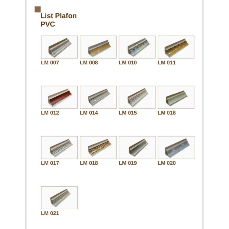 Lis Plafon PVC Tipe LM Panjang 4 Meter Titian PVC