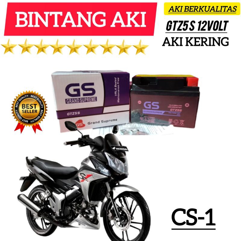 Aki Motor CS1 Aki Motor CS 1 Aki Motor GS Grand Supreme Aki kering Accu kering GTZ5S 12 Volt 4Ah