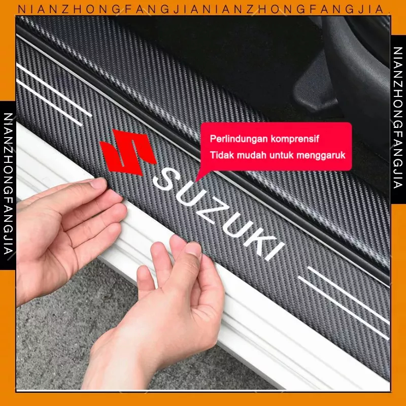 Stiker Pelindung Lantai Di Pintu Mobil 4/5pcs Sticker Pelindung Sill Plate Car Door Step Sill Plate 