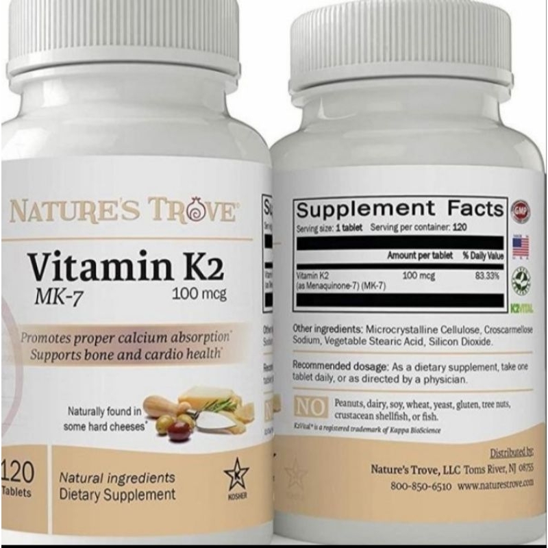 Natures Trove Vitamin K2 MK7 100 mcg isi 120 tablet