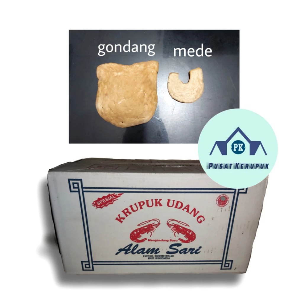 

✽ Kerupuk Udang Alam Sari/Krupuk Udang/Keripik Udang Mentah 5 kg/dus ♠