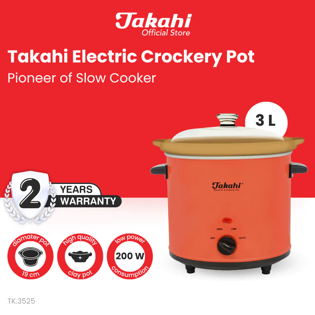 TAKAHI ELECTRICAL  CROCKERY POT 1.5 LITER / 3 LITER / 5 LITER / SLOW COOKER