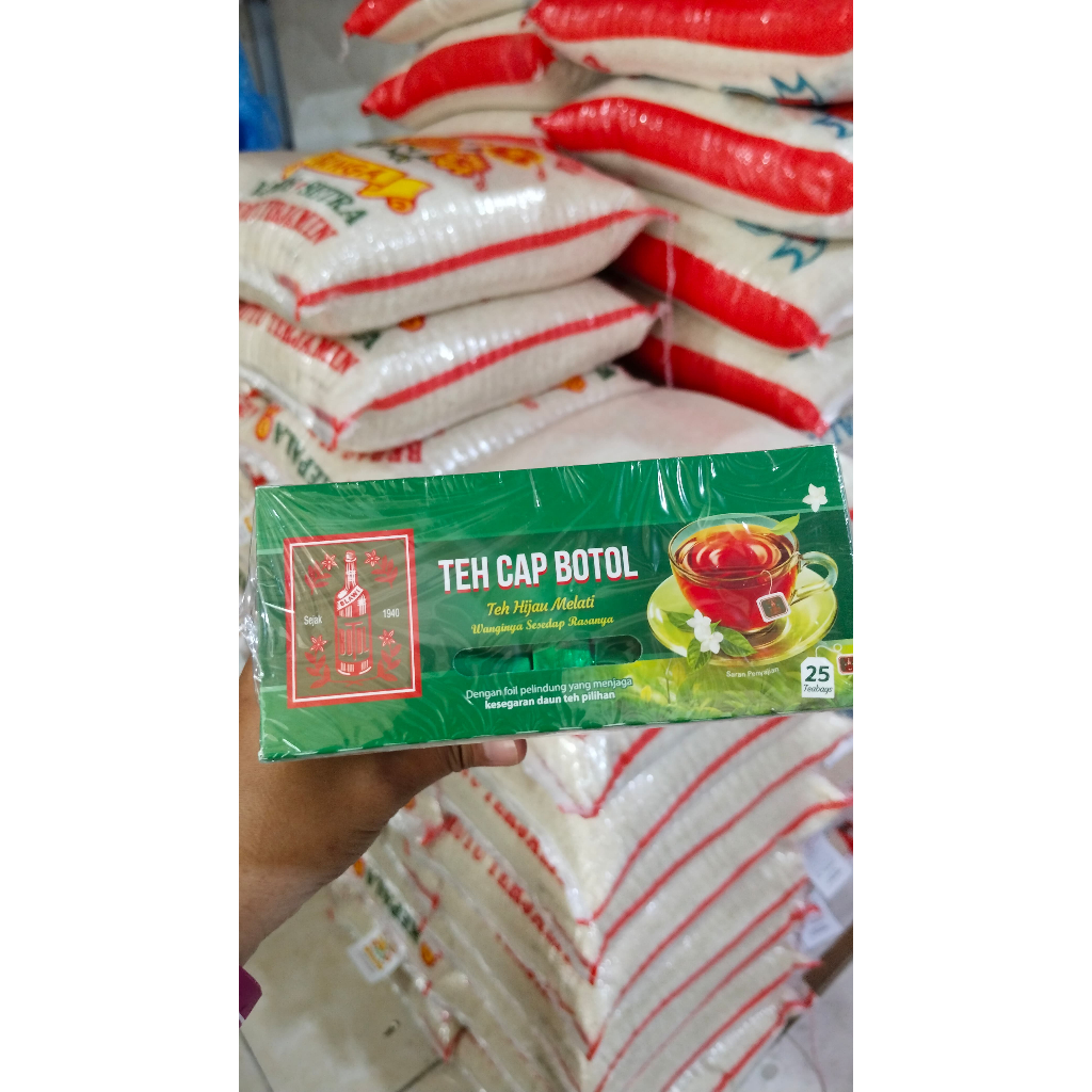 

GROSIR TEH BOTOL MELATI 25 CELUP/ TEH BOTOL HIJAU MELATI