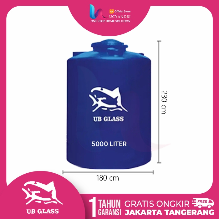Tangki Air UB Glass TP 5000 Toren Tandon Plastik