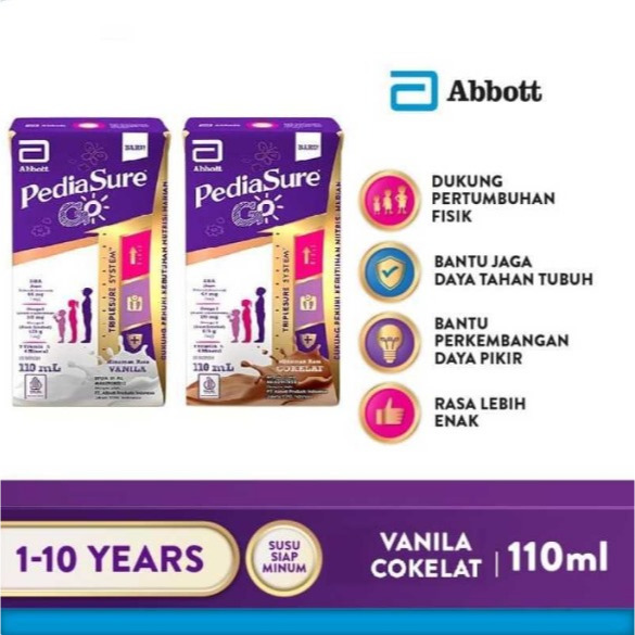 

Pediasure GO 110ml Susu UHT untuk anak usia 1-10 tahun