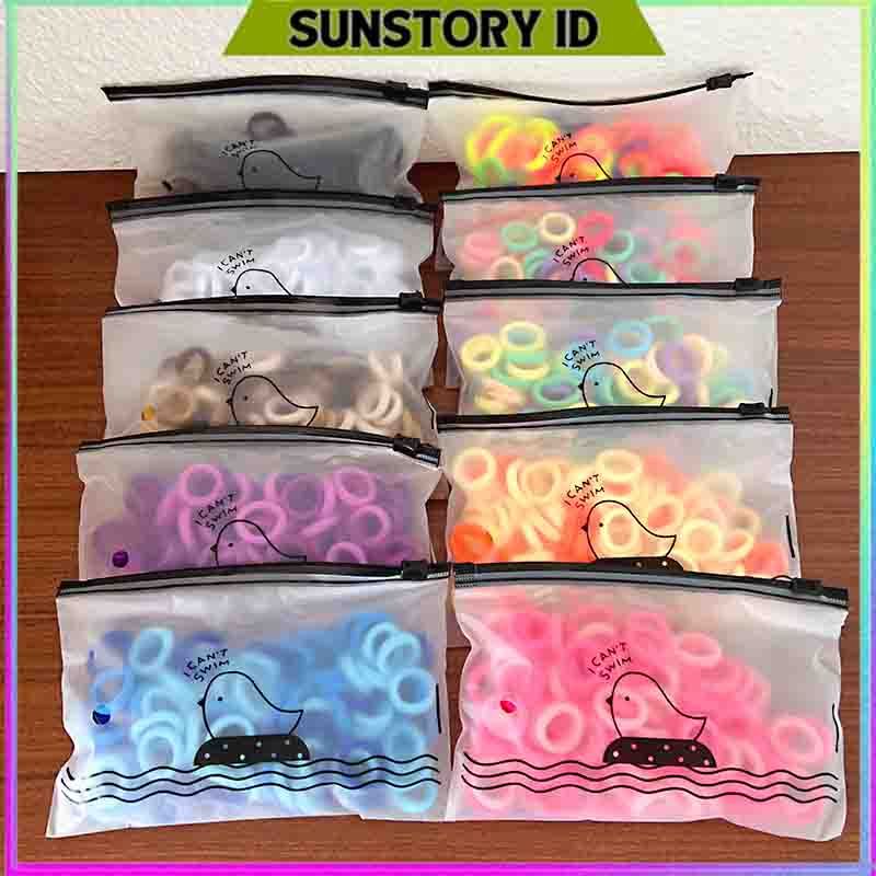 50PCS - POUCH IKAT RAMBUT DONAT TOWER RING BESAR / IKAT RAMBUT ANAK / KUNCIRAN KARET RAMBUT DONAT