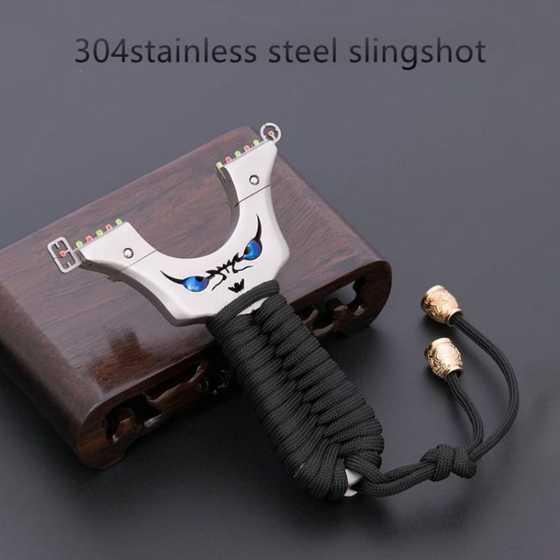 Monster Ketapel Metal Slingshot Hunting Catapult + Flat Band Import 0,8 Mm Ketapel Slingshot Modern