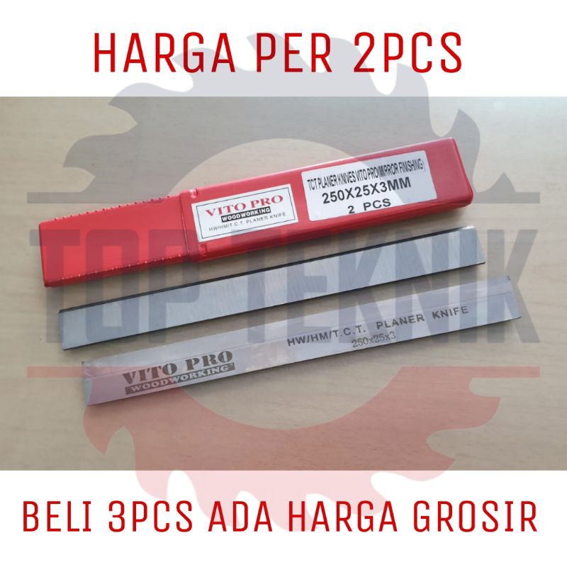Pisau planer TCT VITO PRO 250 X 25 X 3mm - Pisau Pasah / serut / ketam kayu