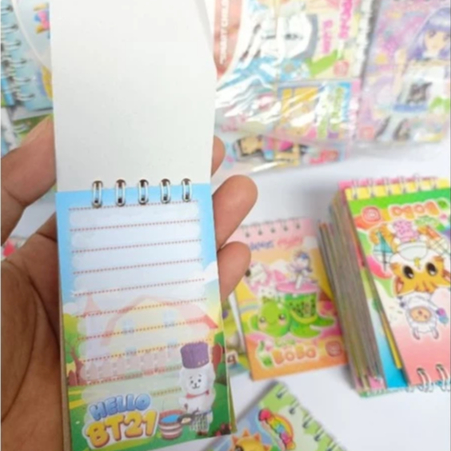 

buku memo spiral kecil karakter lucu / buku notebook / buku catatan