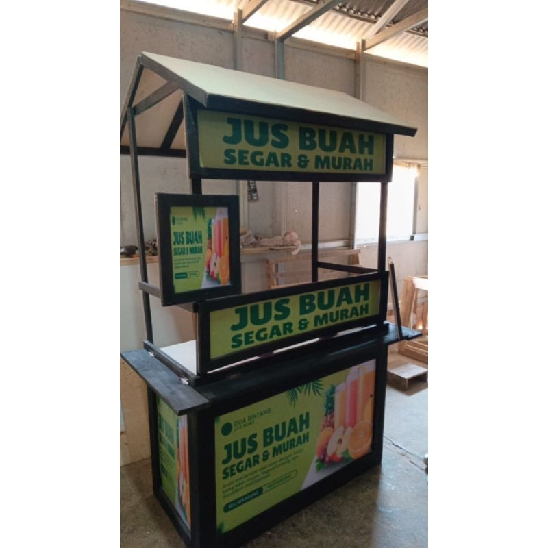 GEROBAK/GEROBAK LIPAT/GEROBAK JUALAN/BOTH JUALAN/UK120/130 BINGKAI FULL ATAP SEGITIGA