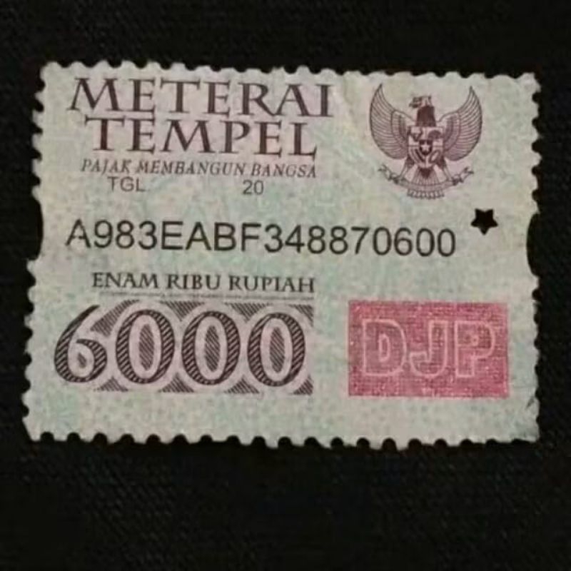 

MATERAI 6000 RUPIAH TAHUN 2010-2015 ORIGINAL KOLEKSIAN