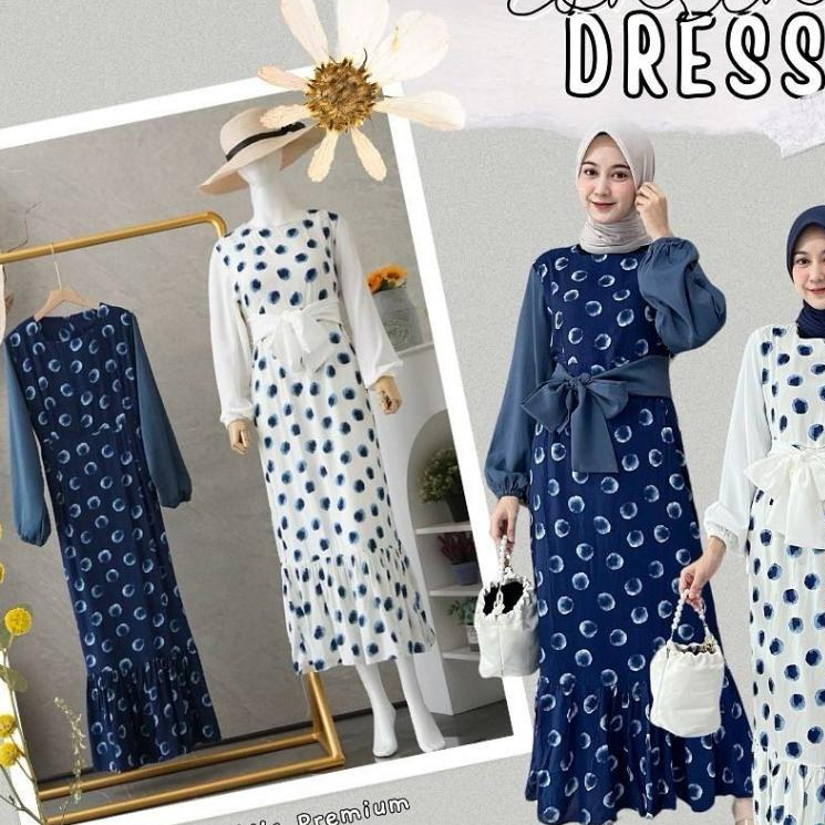 Consina Dress Rayon Motifnya Lengan Balon