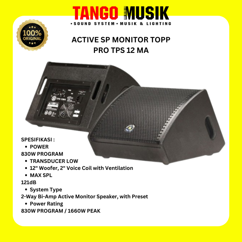 Active Speaker Monitor Top Pro TPS 12 MA (12 Inch) Original Harga 1 PCS / Speaker Aktif Monitor 12 I