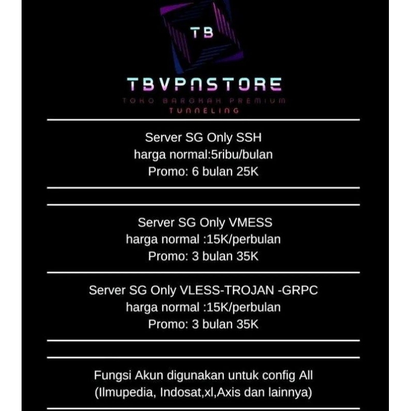 

VMESS TROJAN VLESS GRPC PROMO 6 Bulan