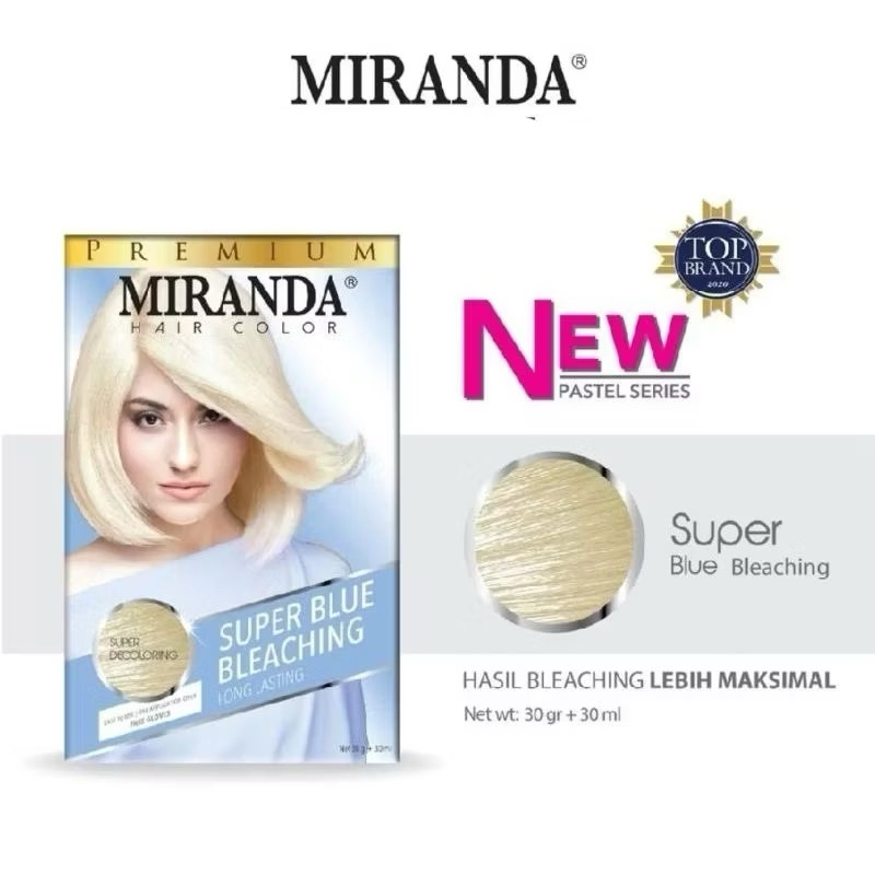 MIRANDA SUPER BLUE BLEACHING | Semir Rambut | Bleaching Rambut | Miranda Pastel