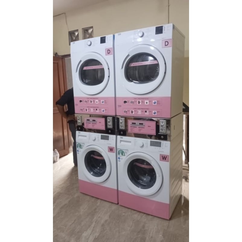 Paket Stack Koin Washer dan Dryer Beko