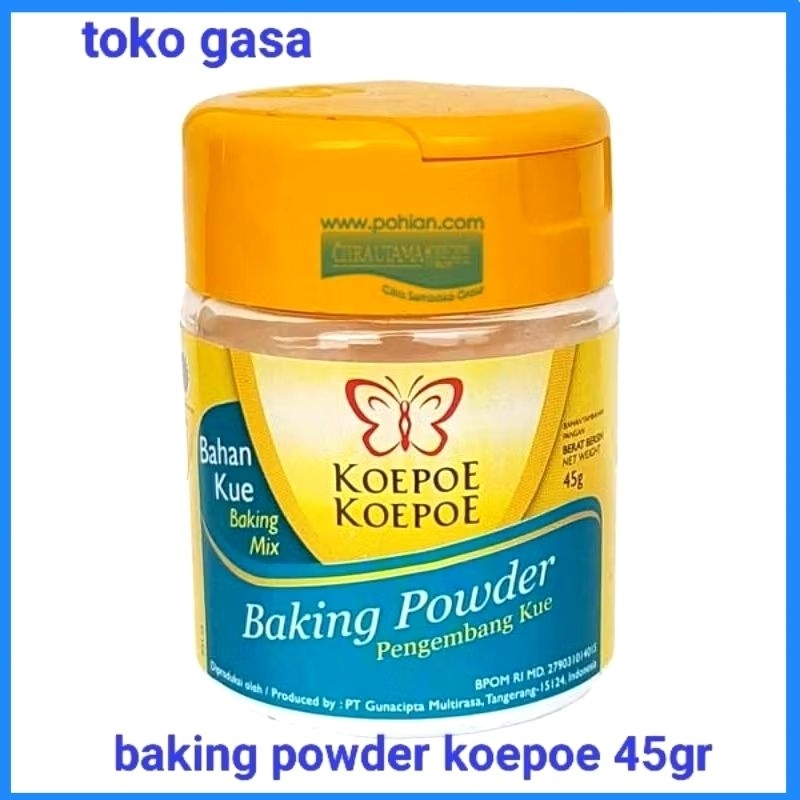 

Baking powder koepoe koepoe 45gr/baking powder kupu/pengembang kue/BAHAN TAMBAHAN PANGAN PENGEMBANGAN