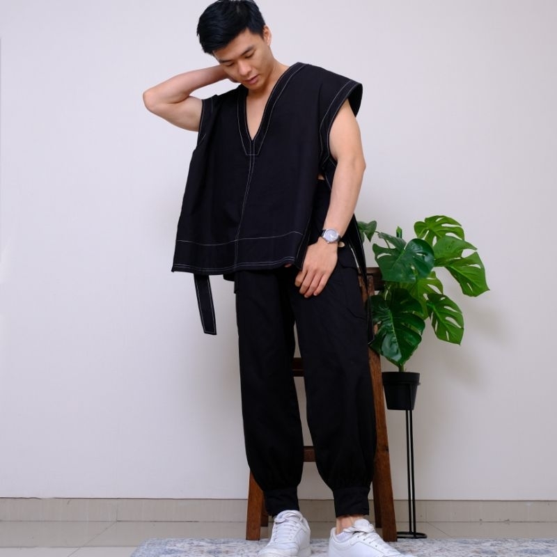 Reid Top baju haram pria baju unik pria atasan unik pria baju gesper