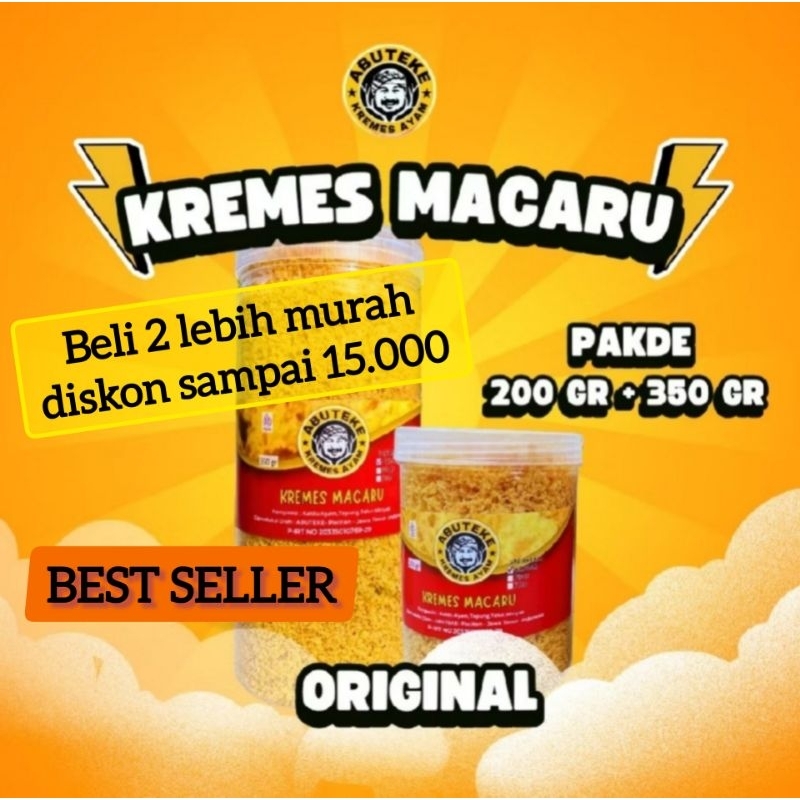 

Kremes Ayam Viral Murah Dan Enak Paket Pakde Macaru 350 gr dan 200 gr Kremes Kriuk Renyah