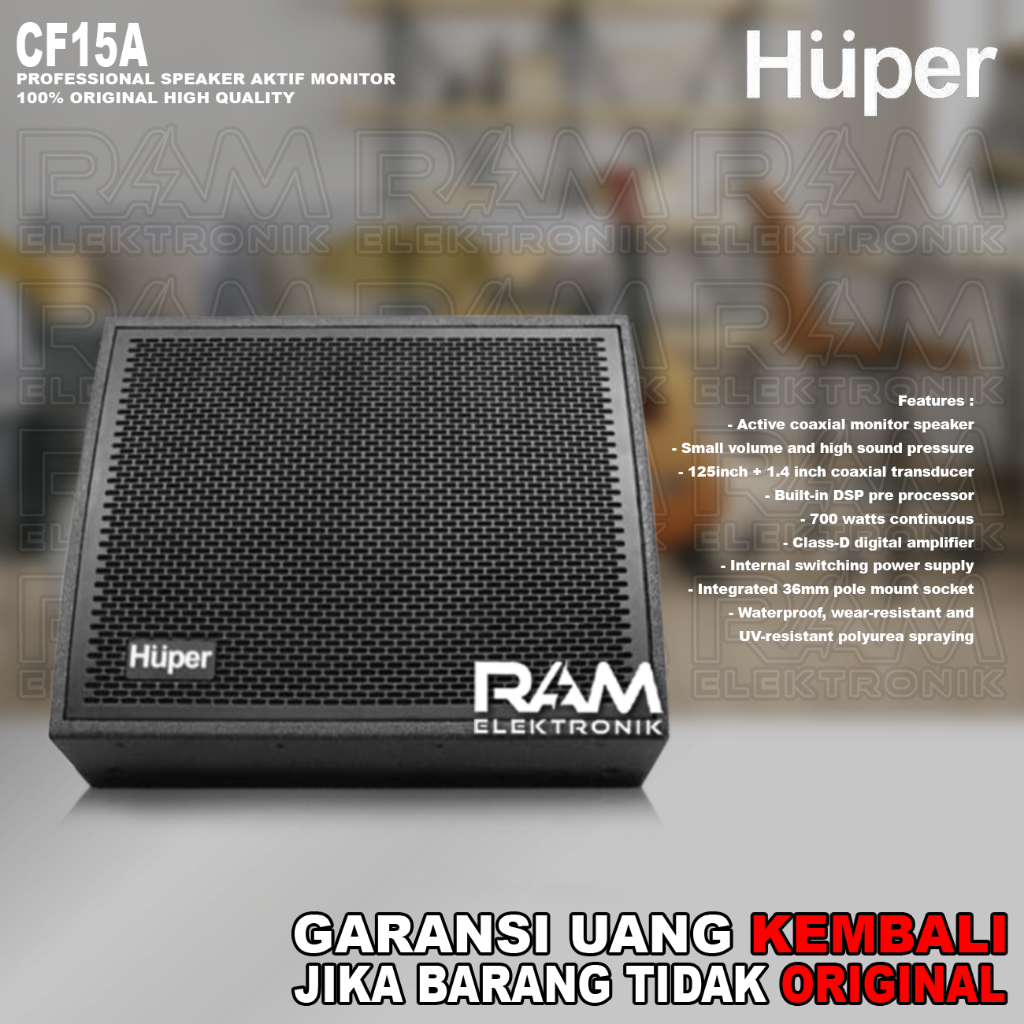 (jual 2 buah) Speaker Aktif 15 Inch HUPER CF15A | CF 15A | CF 15 A Floor Monitor Original