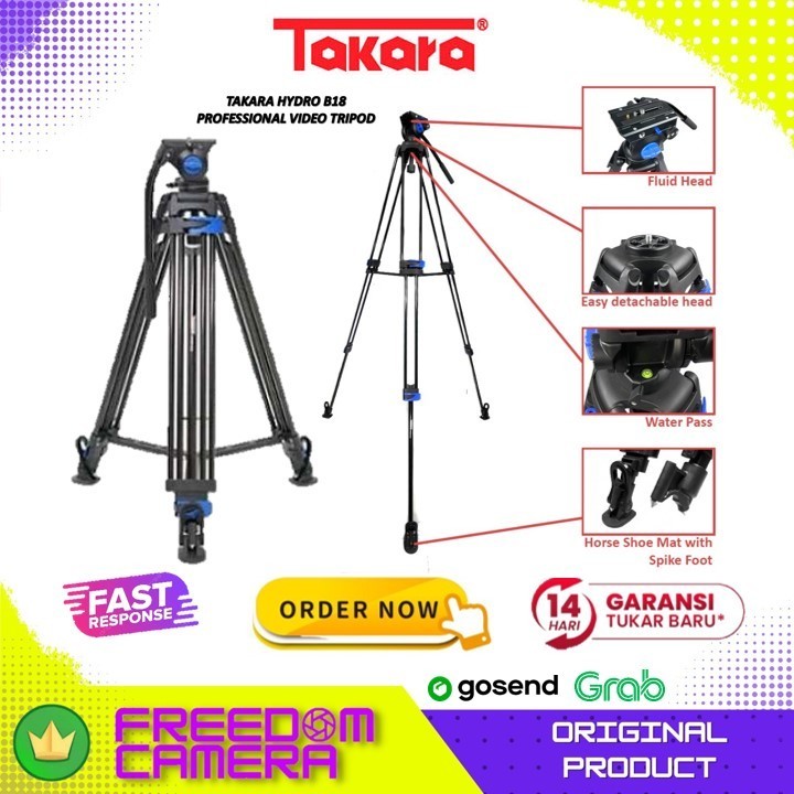 TAKARA HYDRO B18 Professional Video Tripod with Fluid Head
