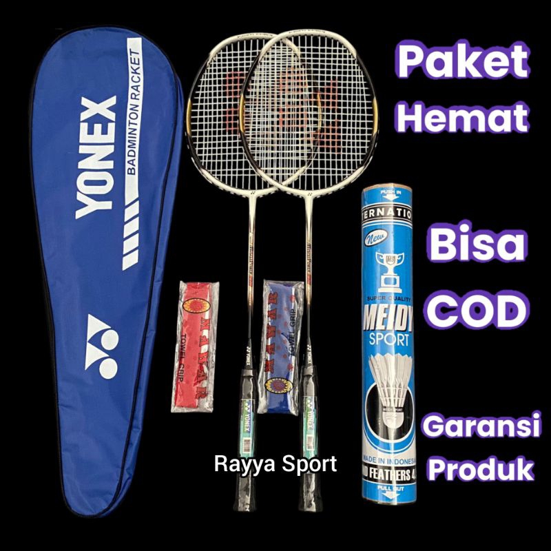 Raket Badminton Komplit 2 Raket + 1 Tas + 12 Kok