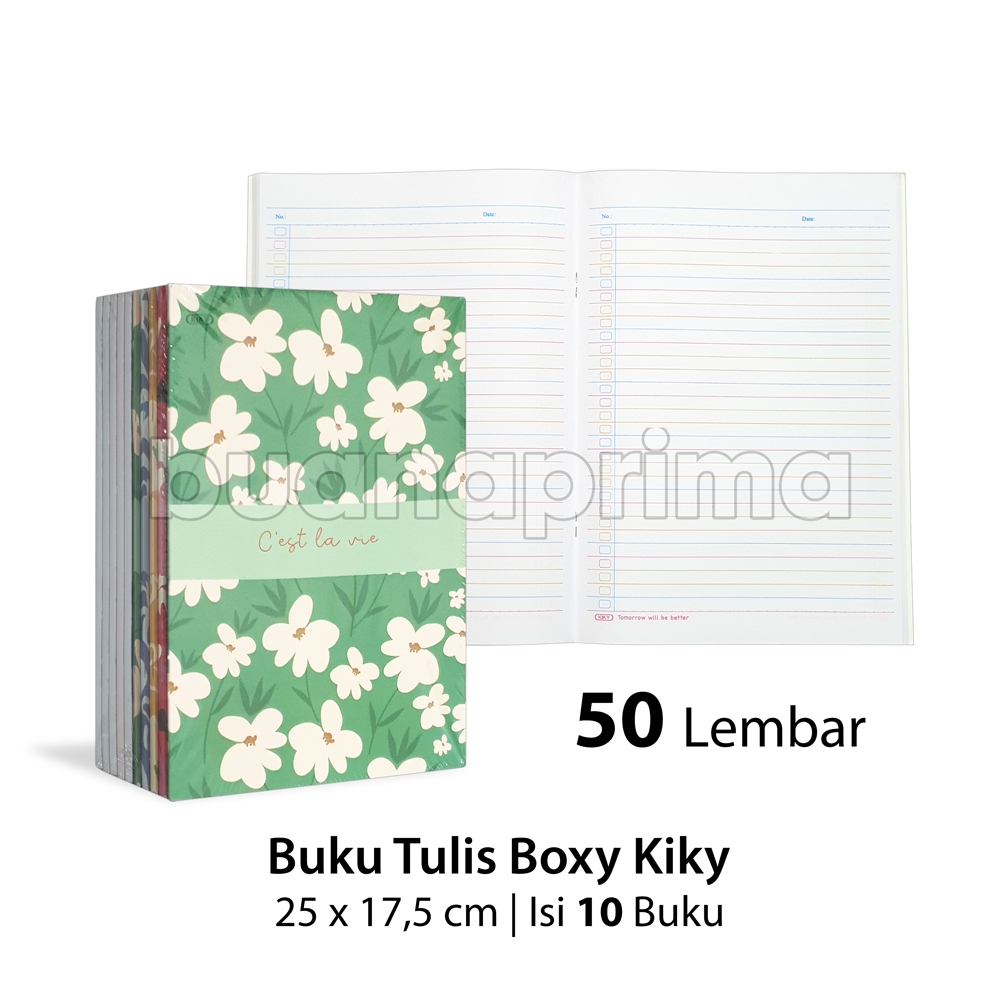 

Buku Tulis Panjang Boxy KIKY 50 Lembar isi 10 Buku Notebook Sekolah Panjang B5