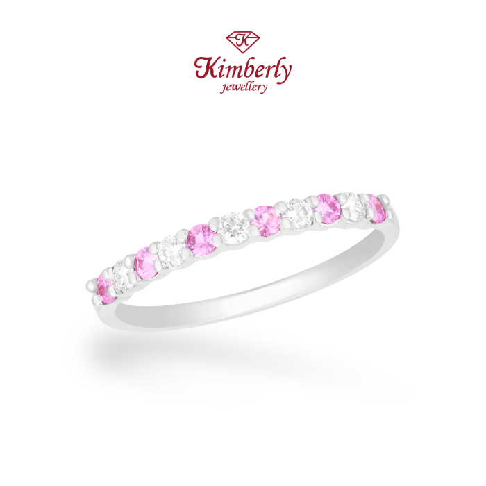 Cincin Berlian Listring Batu Pink Sapphire KLR1177299 - Kimberly Jewellery