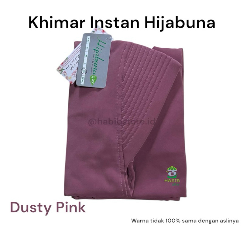 Khimar Instan Dusty Pink - Jilgro - Bergo Instan Hijabuna - Syari Syar’i - Pet Pad standard Tegak An