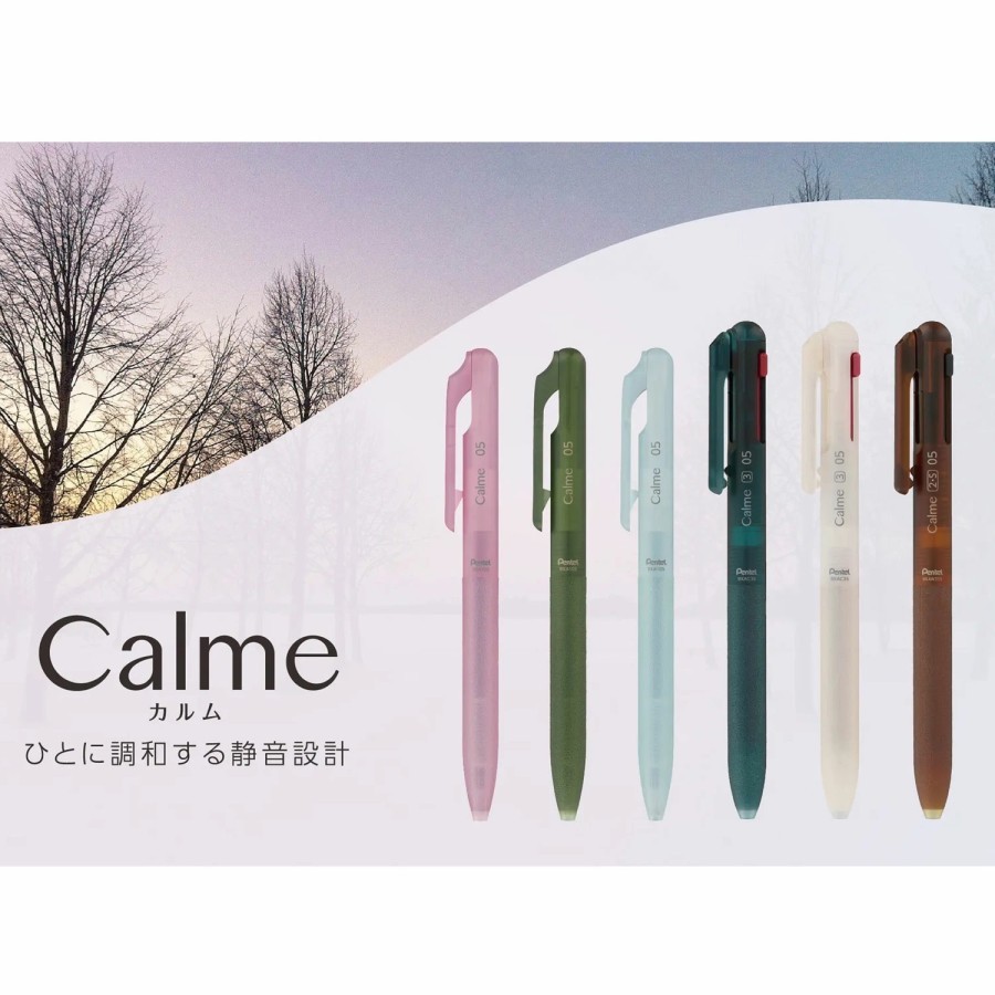 

Pentel Calme Relaxed Frost Series Monochromatic Silent Ballpoint Ink Pen 0.5mm Noise Reduced Pen