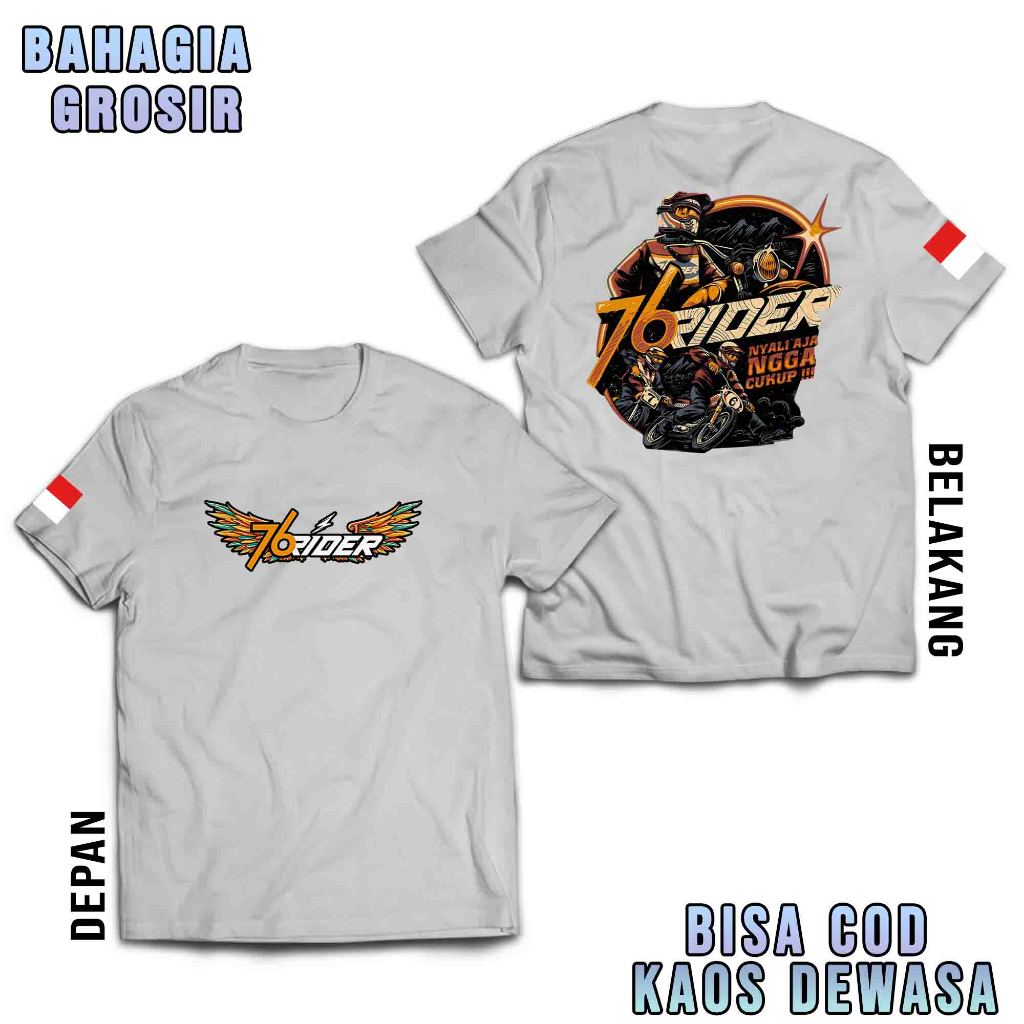 KAOS DEWASA MOTOR RX KING 76 RIDER - TSHIRT DISTRO RX KING NYALI AJA GA CUKUP  - BISA COD