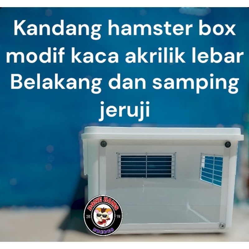 kandang hamster box akrilik belakang dan samping jeruji