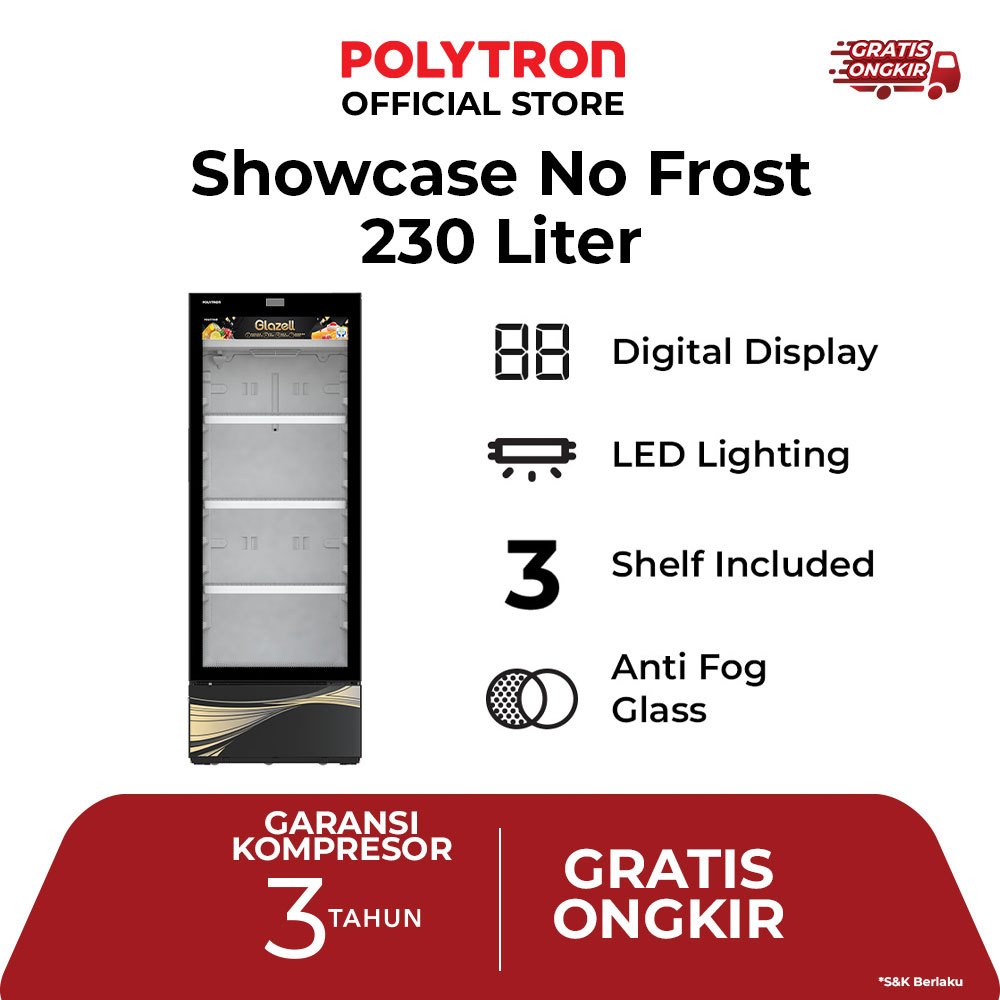 POLYTRON Showcase Glazell 230 Liter SCN 188X