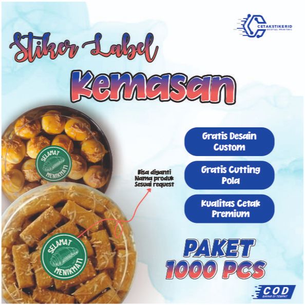 

STIKER LABEL MURAH PAKET 1000 PCS BEBAS CUSTOM