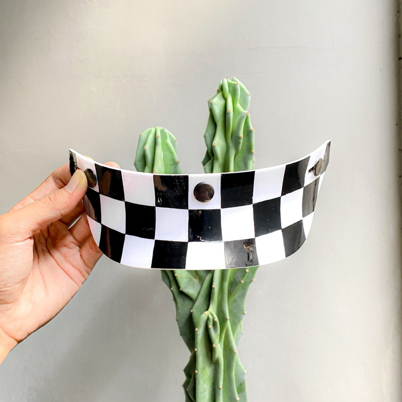 Pet Helm Custom Original Handpainting | Checkerboard