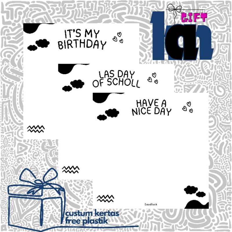 

HAN GIFT - ALAS PACKAGING | MINI GIFT 6 CUSTOM KERTAS FREE PLASTIK | KARTU UCAPAN