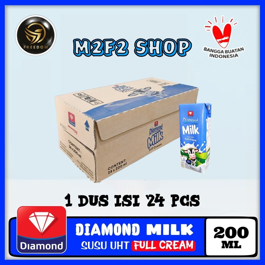 

DIAMOND Milk Susu Kotak UHT Full Cream | Plain - 200 ml (Kemasan Karton)